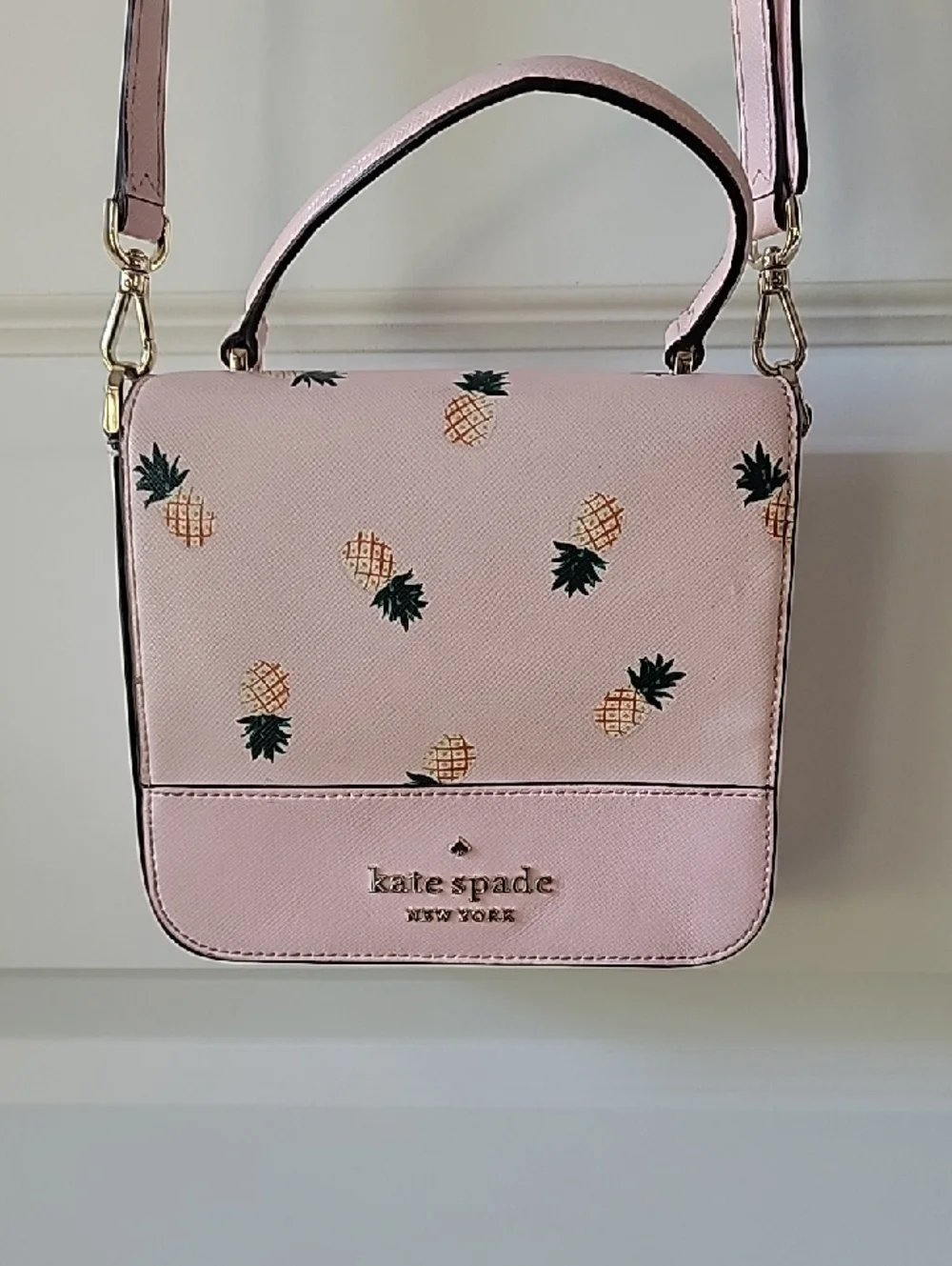kate spade Pink Pineapple Print Top-Handle Crossbody